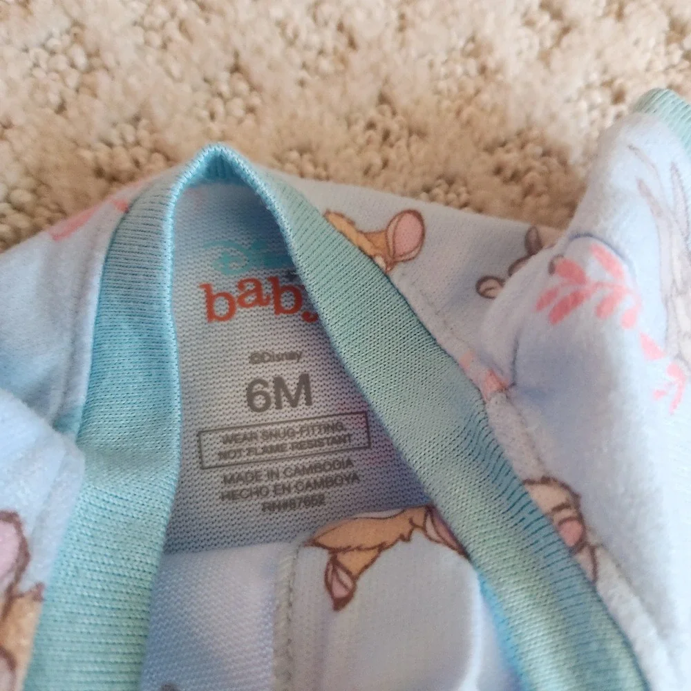 Disney Baby Bambi Thumper size 6M Romper Pajamas‎ and shirt set